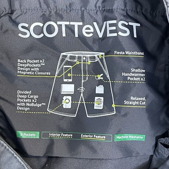 SCOTTeVEST Shorts Mens 46 Gray Eight Pocket Tec Chino Short Relaxed‎ Fit - Picture 11 of 14